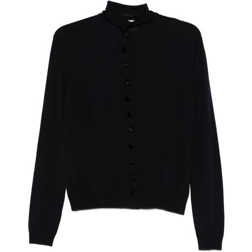KHAITE cardigan a collo alto con bottoni - nero