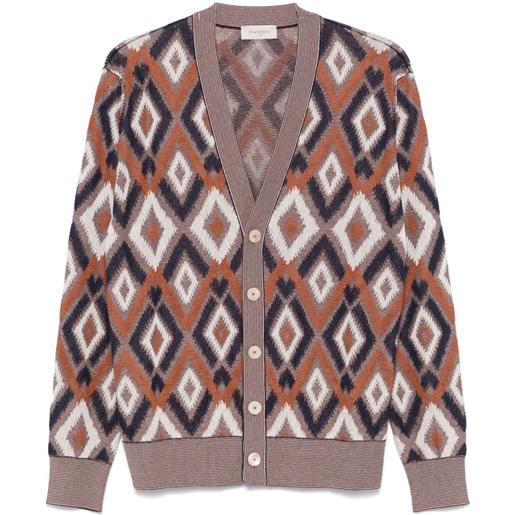 Piacenza Cashmere cardigan con motivo jacquard - marrone
