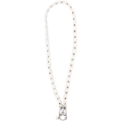 Guidi portachiavi in pelle - co00t silver/white