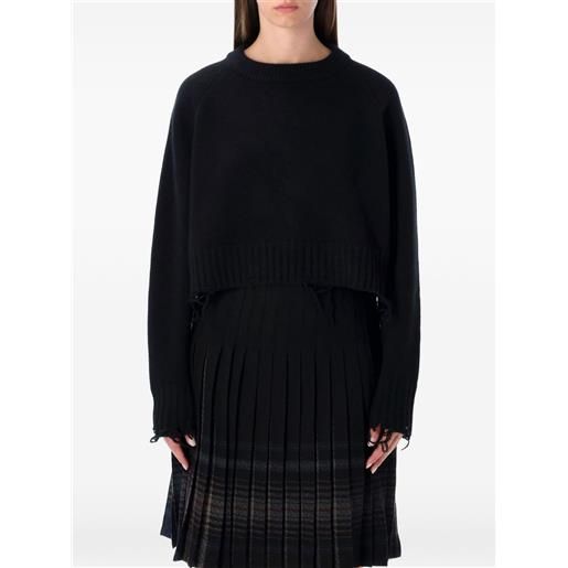 Low Classic maglione con effetto vissuto - nero