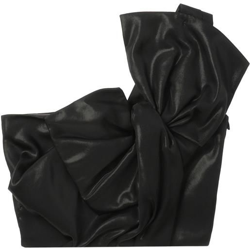 Juun.J top corto monospalla - nero