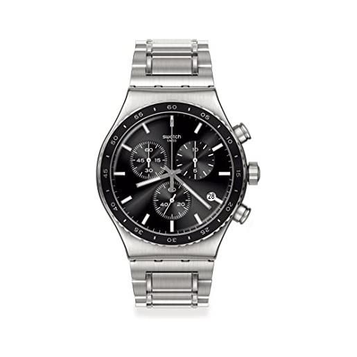 Swatch analogico yvs495g, argento, bracciale