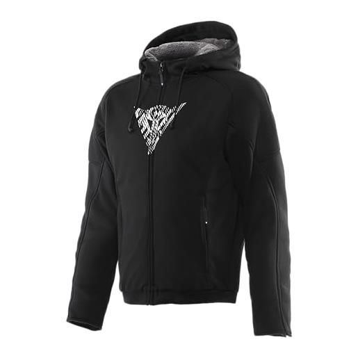 DAINESE - bovisa safety hoodie full zip, felpa con zip e cappuccio, fodera interna in pile, uomo, nero/bianco, 48