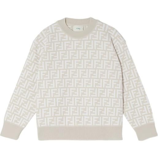Fendi Kids maglione con logo - toni neutri