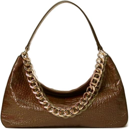 TWINSET borsa a spalla liliane con catena - verde