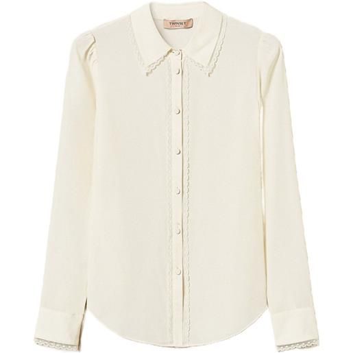 TWINSET camicia in crêpe de chine - bianco
