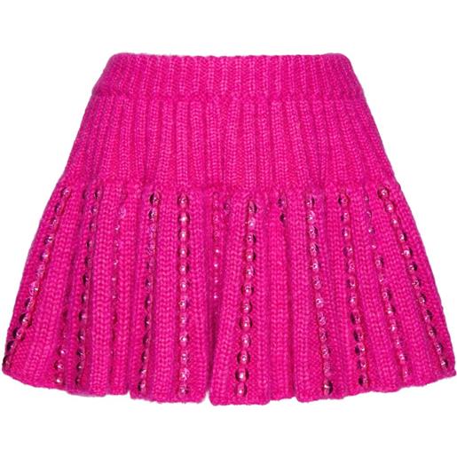 Valentino Garavani minigonna in mohair ricamata - rosa