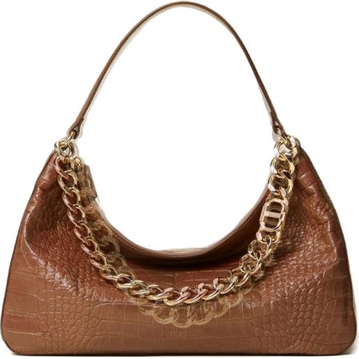 TWINSET borsa a spalla liliane con catena - marrone