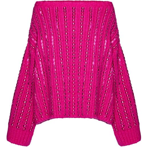 Valentino Garavani maglione in mohair ricamato - rosa