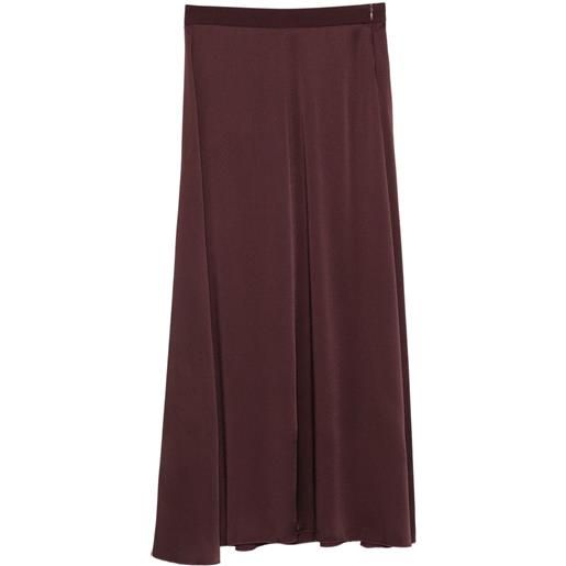 Forte Forte gonna svasata con zip - marrone