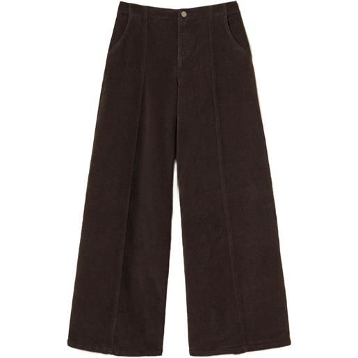 TWINSET pantaloni a coste - marrone