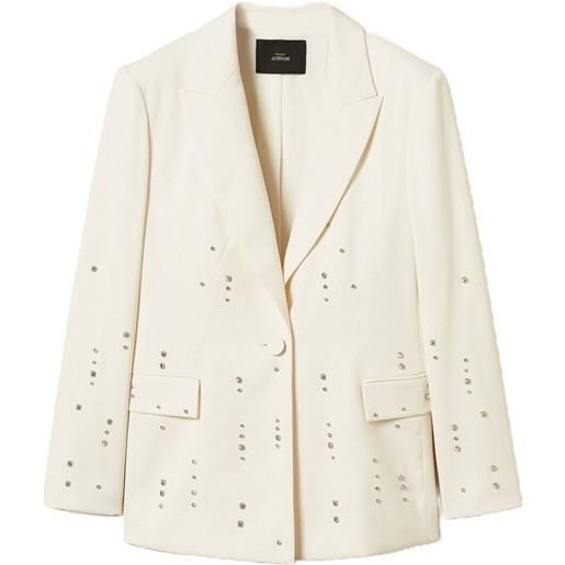 TWINSET blazer monopetto con decorazione - bianco