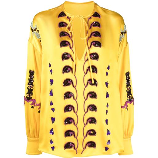 Valentino Garavani blusa con stampa paisley - giallo