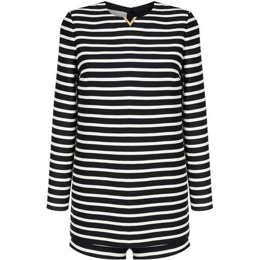 Valentino Garavani tuta corta a righe - nero