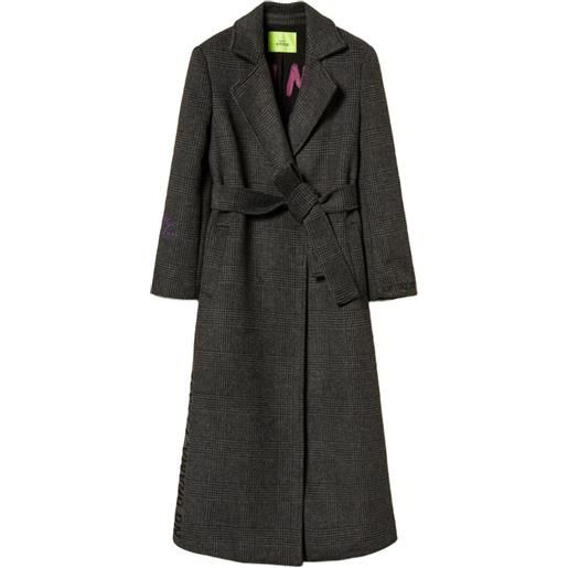 TWINSET cappotto a quadri con cintura - nero