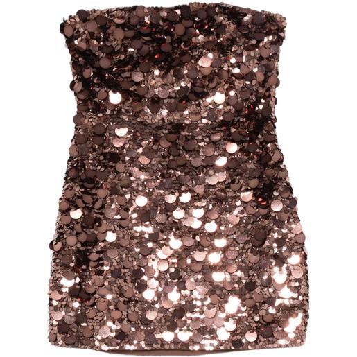 Retrofete abito corto con paillettes - marrone
