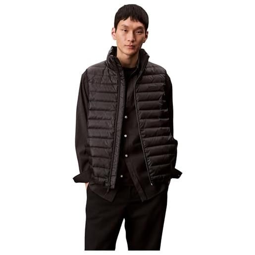 Calvin Klein slvlss lt wt nylon puffer vest gilet, nero (nero), xxl plus uomo