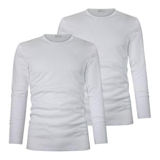 Liabel maglia a maniche lunghe uomo, art. 2828-333, pacco da 2pz, bianco xxl