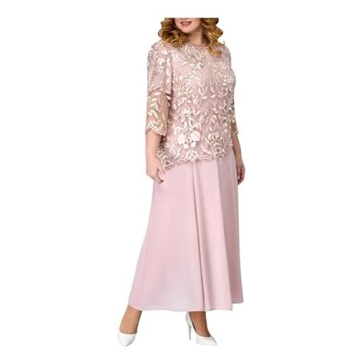 Generic abiti da sera da donna eleganti maniche a 3/4 ricamato in pizzo maxi abito chiffon modesto abiti da cocktail formali per madri della sposa/abiti per taglie forti i miei ordini vendita offerta di