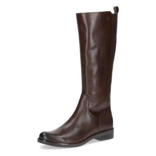 CAPRICE stivali da donna in pelle con cerniera, marrone (cognac comb), 37,5 eu
