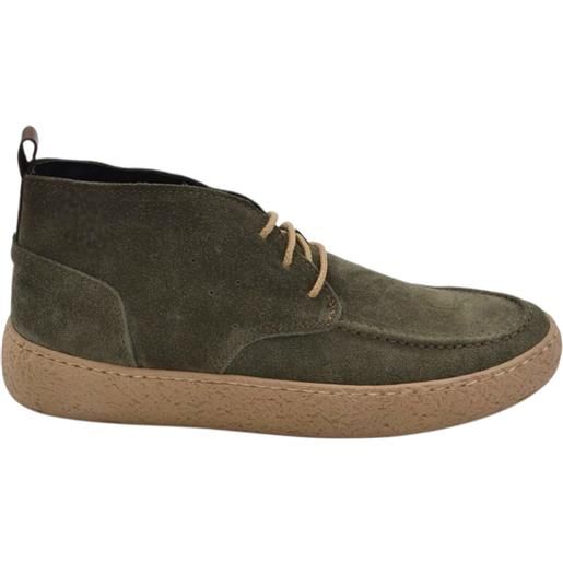 Malu Shoes polacchino classico sportivo casual hanno tomaia vera pelle scamosciata verde resistente traspirante sottopiede comfort
