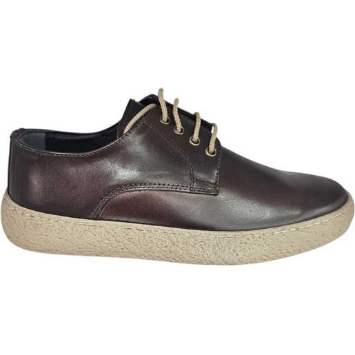 Malu Shoes stringate classico sportivo casual hanno tomaia vera pelle marrone resistente traspirante con sottopiede in adilprene