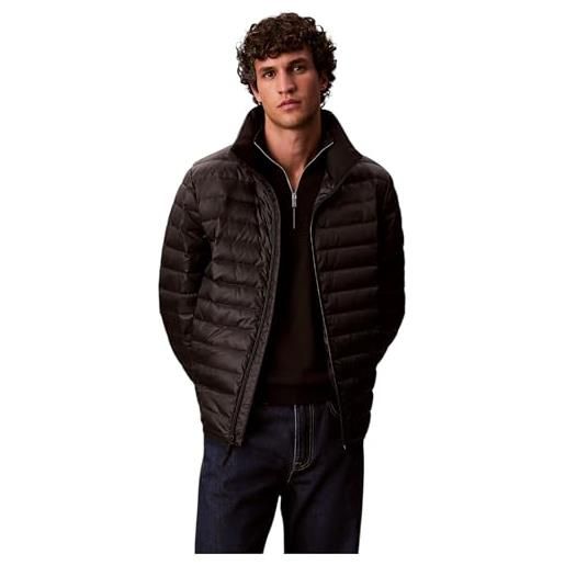 Calvin Klein ls lt wt nylon channeled puffer giacche, nero (nero), xxl plus uomo
