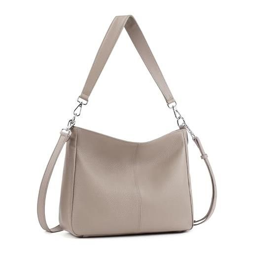 Z65 - Borsa a tracolla in vera pelle, con doppia cinghia rimovibile, regolabile, 25 x 15 cm
