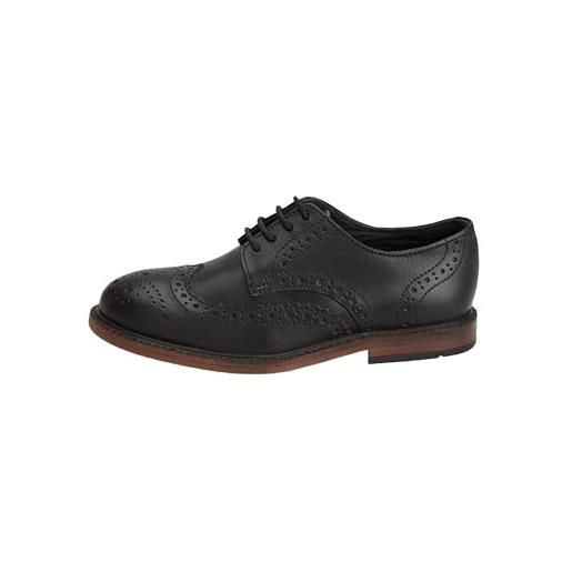 NEXT ragazzo scarpe brogue in pelle stringate - pianta larga (g) nero