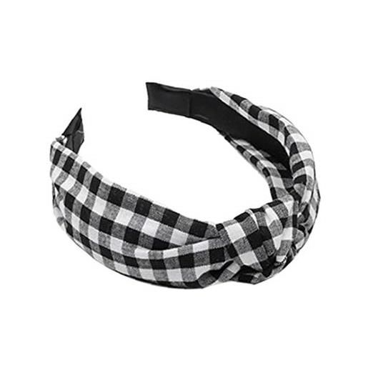 Bongles tessuto banda retro medio annodate accessori per capelli capelli femminile's dolce plaid a tesa larga hairband