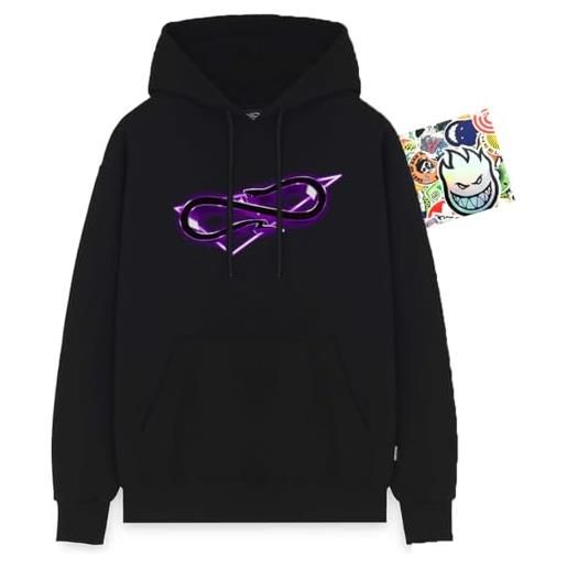 PROPAGANDA felpa con cappuccio uomo logo vice hoodie limited edition fw2025 e 20 stickers originale (it, testo, l, regular, regular, nero + 20 stickers)