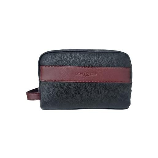 Silver Street London walter - beauty case da uomo, in pelle di alta qualità, borsa da viaggio, trousse per trucchi e rasatura, con fodera impermeabile e tasche interne, ossedio, l, beauty case