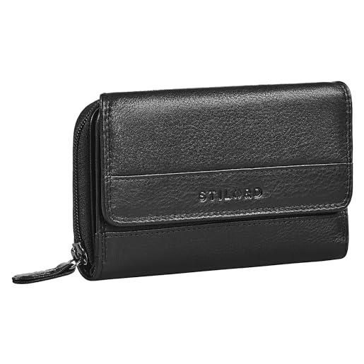 FEIBOON Portafoglio Donna Tri-Fold In PU - Design Fiore Con Protezione RFID