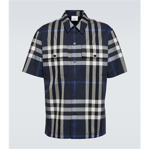 Burberry camicia in misto cotone a quadri