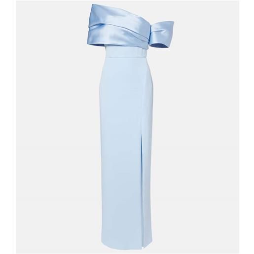 Solace London abito lungo asimmetrico off-shoulder alexis