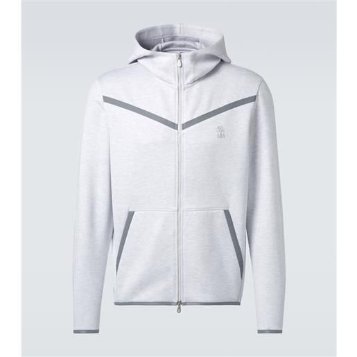 Brunello Cucinelli felpa con cappuccio in spugna di misto cotone