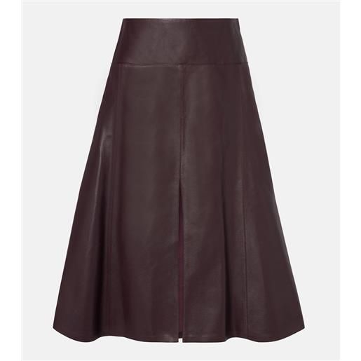 Alaia alaã¯a gonna midi in pelle a vita bassa