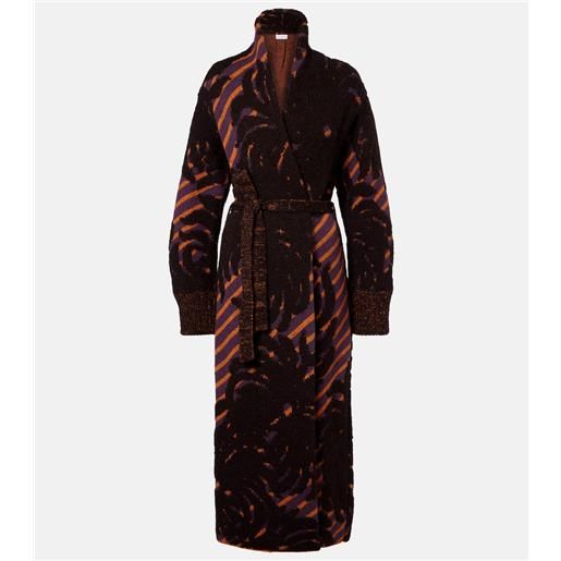 Dries Van Noten cappotto in jacquard di misto lana e alpaca