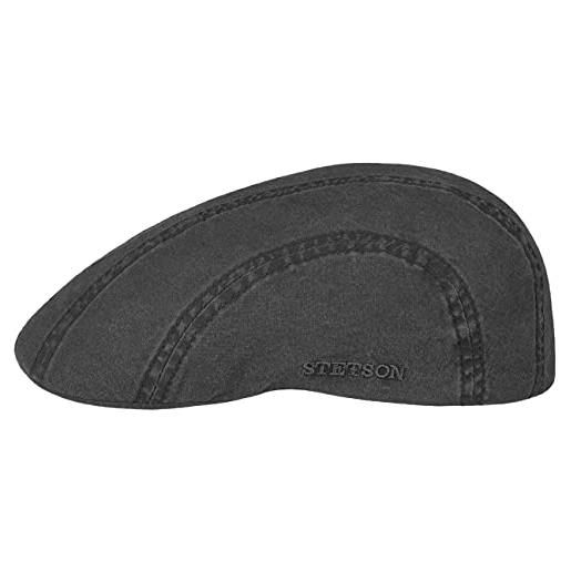 Stetson madison delave coppola donna/uomo - cotton cap cappello piatto berretto estivo con visiera estate primavera/estate - m (56-57 cm) nero