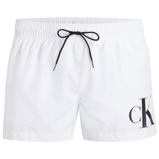 Calvin Klein pantaloncini da bagno da uomo con logo, white, m