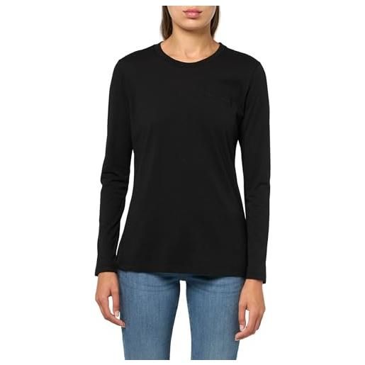 Armani Exchange maglietta a maniche lunghe da donna con vestibilità regolare e logo caratteristico, nero, s