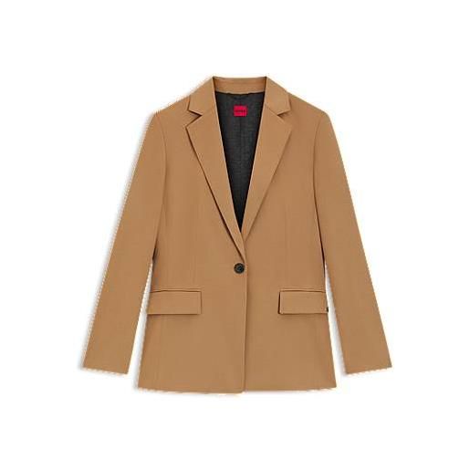 HUGO blazer regular fit in flanella mélange, marrone chiaro