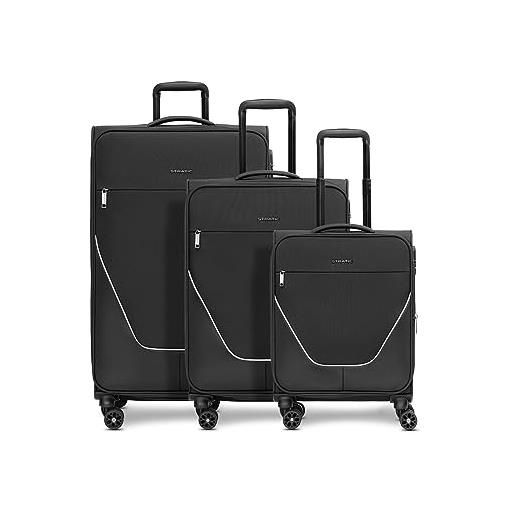 Stratic set di valigie taska | valigia e trolley bagaglio morbido - valigia bagaglio a mano con piega ad espansione, maniglia con serratura, lucchetto a combinazione | 38-41 l / 69-74 l / 108-118 l