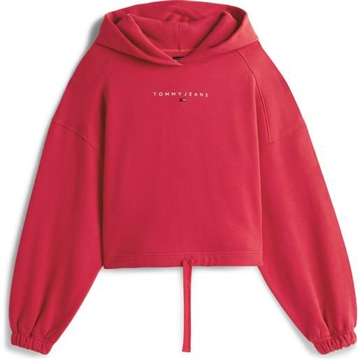 TOMMY JEANS felpa cappuccio linear cropp bling h. Donna