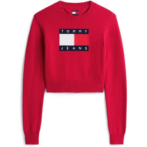 TOMMY JEANS maglia girocollo sparkle flag donna