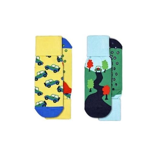 Happy Socks calzini antiscivolo, 2 pezzi, into the wild, taglia 12-24 m, multicolore, 12-24 mesi bambini e ragazzi