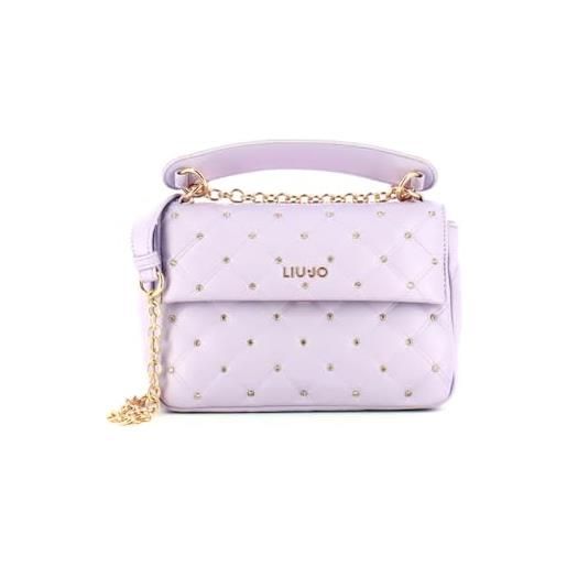 Liu jo borsa a tracolla comoda e versatile chiusa con patta. Dal design elegante, realizzata con tessuto trapuntato matelassè, impreziosita da strass e dettagli color oro. Presenta un comodo taschino