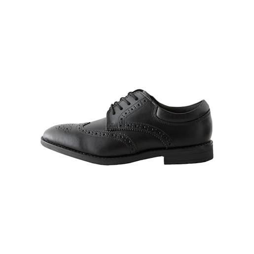 NEXT ragazzo scarpe brogue per la scuola in pelle stringate - pianta larga (g) nero