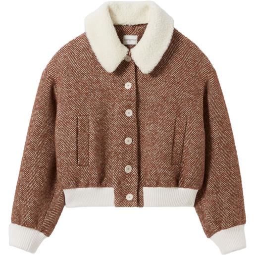 Claudie Pierlot bomber con motivo a spina di pesce - marrone