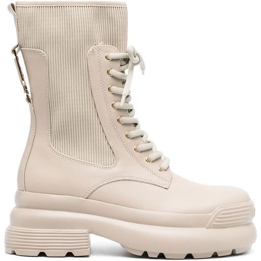 LIU JO stivaletti amy stringati - toni neutri